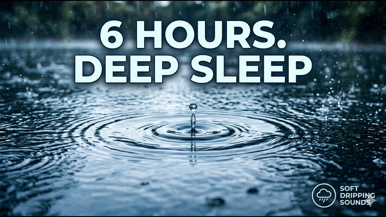 Rain Sounds for Sleeping: Heavy Rain on Water Surface (6 Hours No Ads)