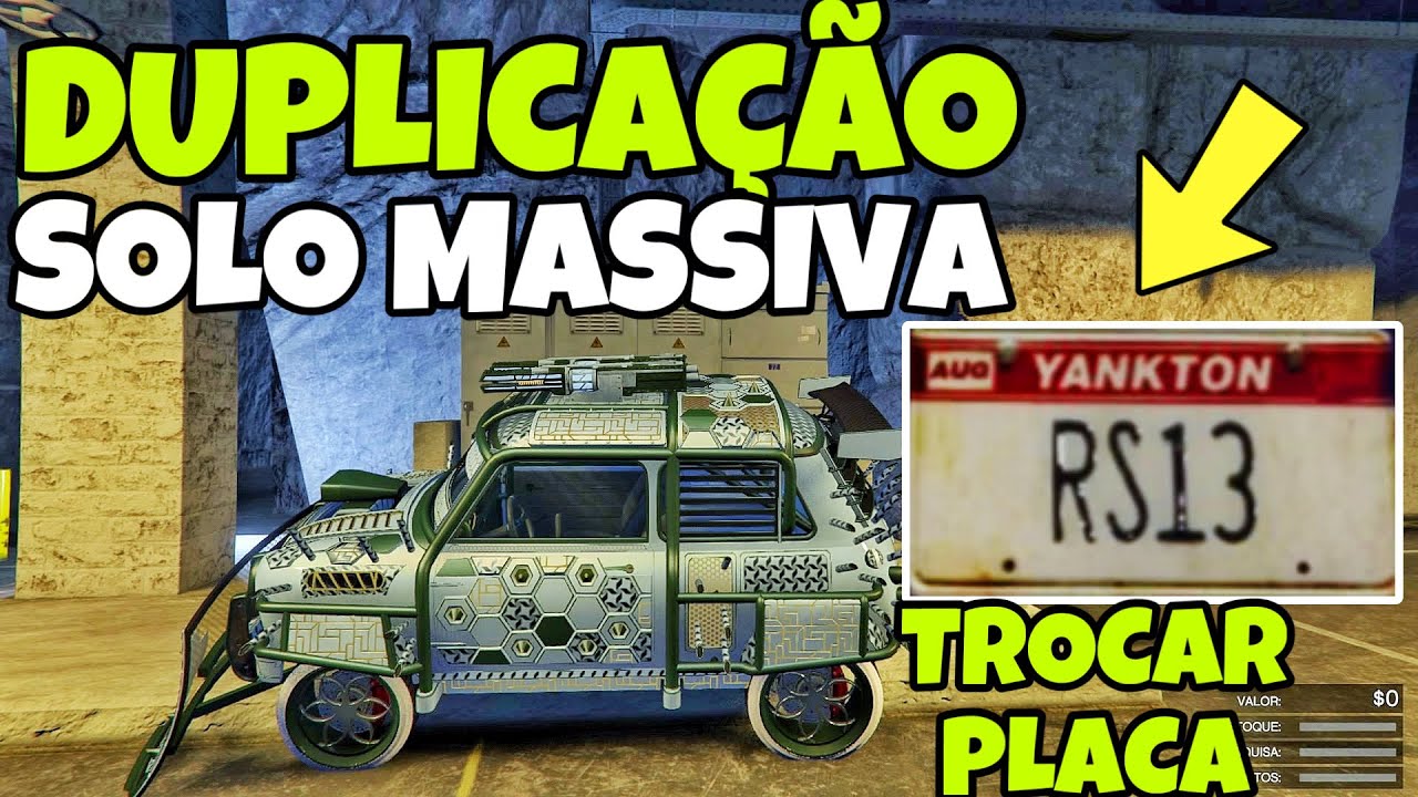 DUPLICAÇÃO  SOLO MASSICA E COMO TROCAR PLACA EM 1 SÓ VIDEO NO GTA 5 ONLINE