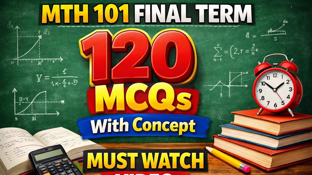 Mth101 Final Term Preparation| Objective| 120 Mcqs With Concept Must Watch Video 