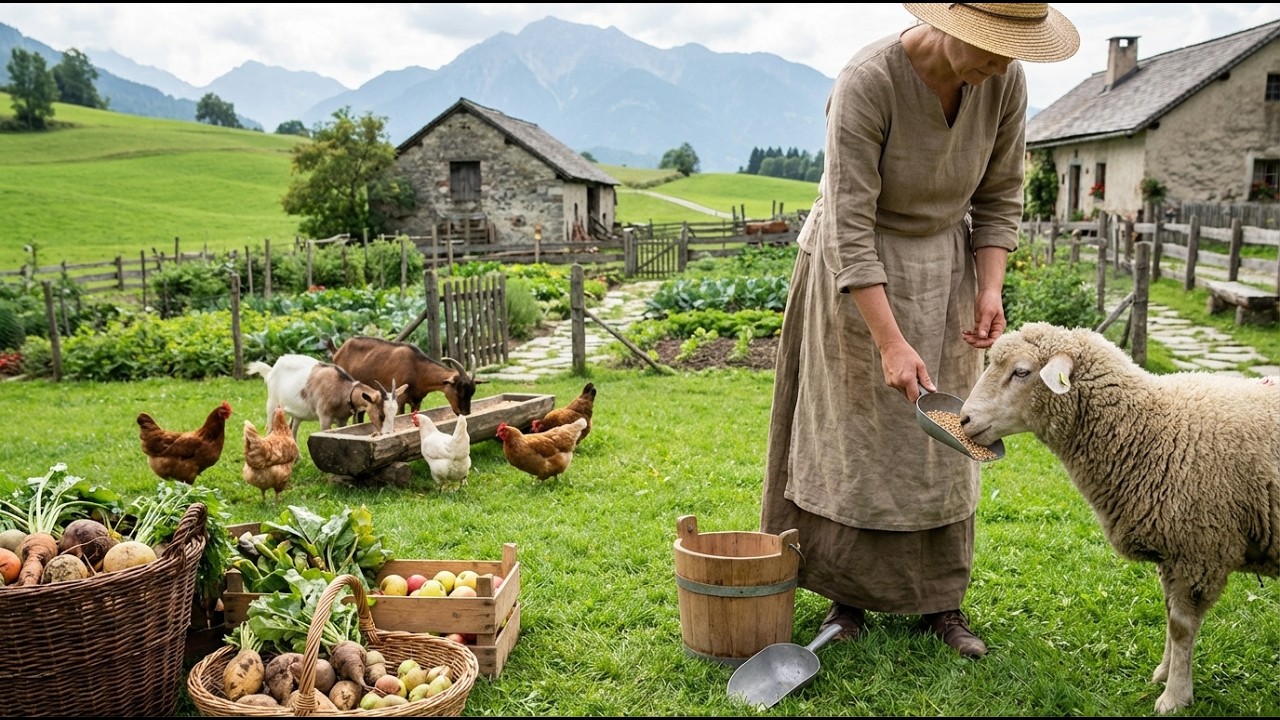 A SLOW DAY in the Countryside - Daily Harvesting & Feeding Farm Animals (No Talking)