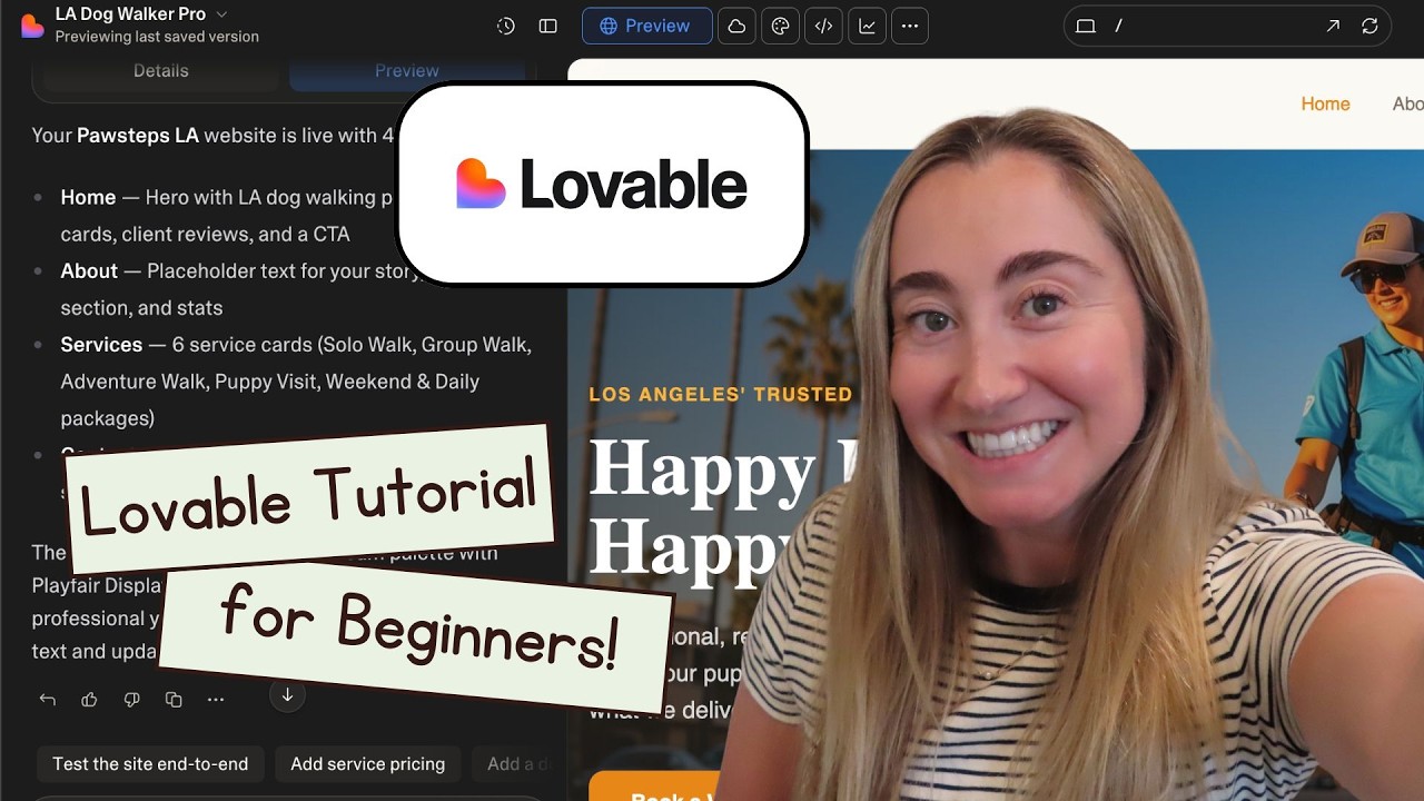 LOVABLE TUTORIAL | Make a Website with Lovable AI | Lovable.dev Beginner Tutorial