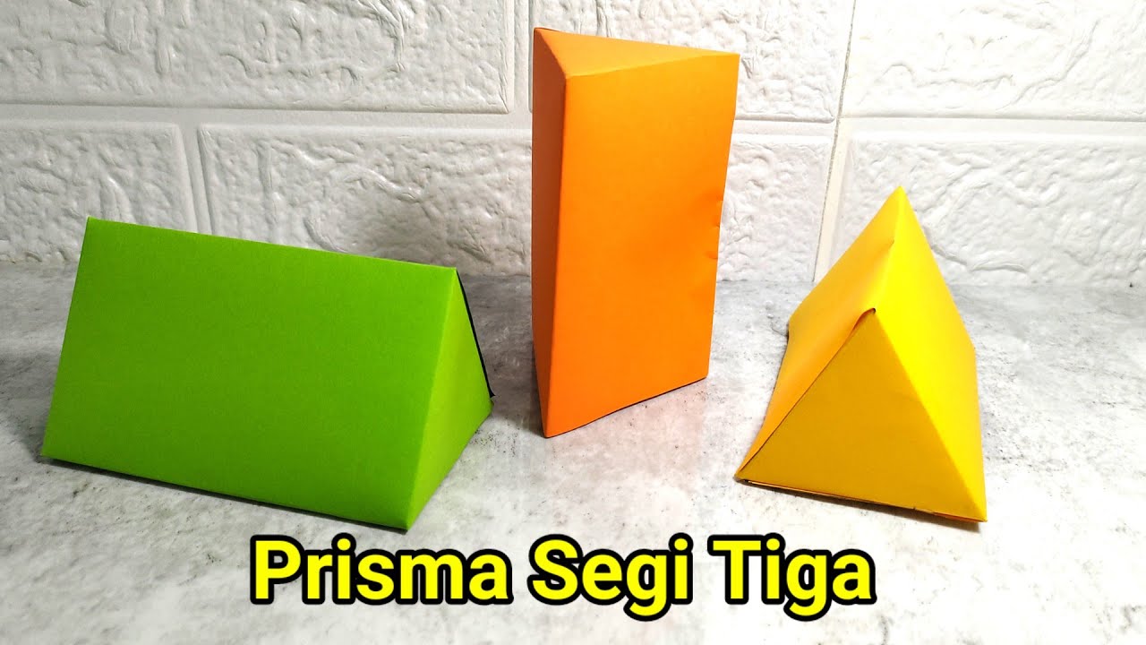Cara Membuat Prisma Segi Tiga Dari Kertas Karton || Jaring-jaring Prisma Segitiga