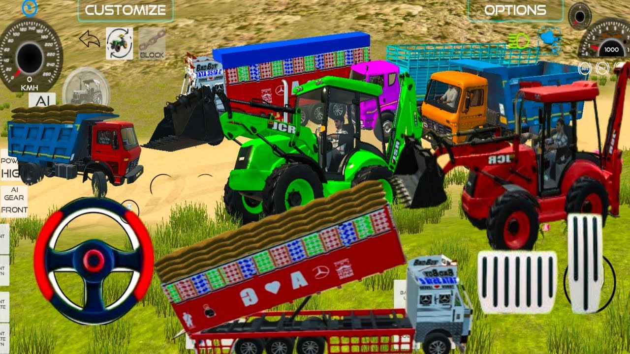 5️⃣ 🔴 JCB vs Big Stones 🪨🚛 | Extreme Dumper Filling Challenge! #tractor #dumper #jcb #truck 