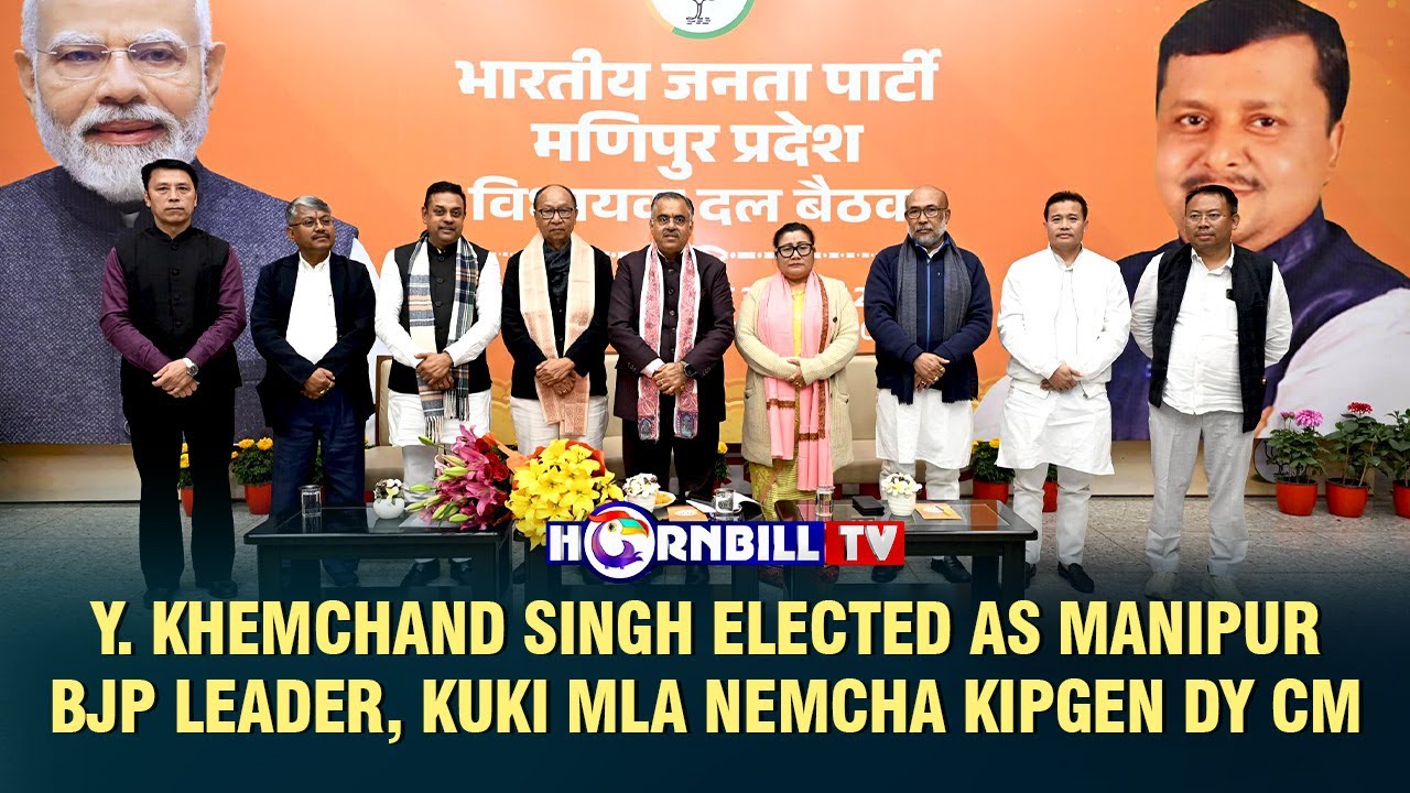 Y. KHEMCHAND SINGH ELECTED AS MANIPUR BJP LEADER, KUKI MLA NEMCHA KIPGEN DY CM