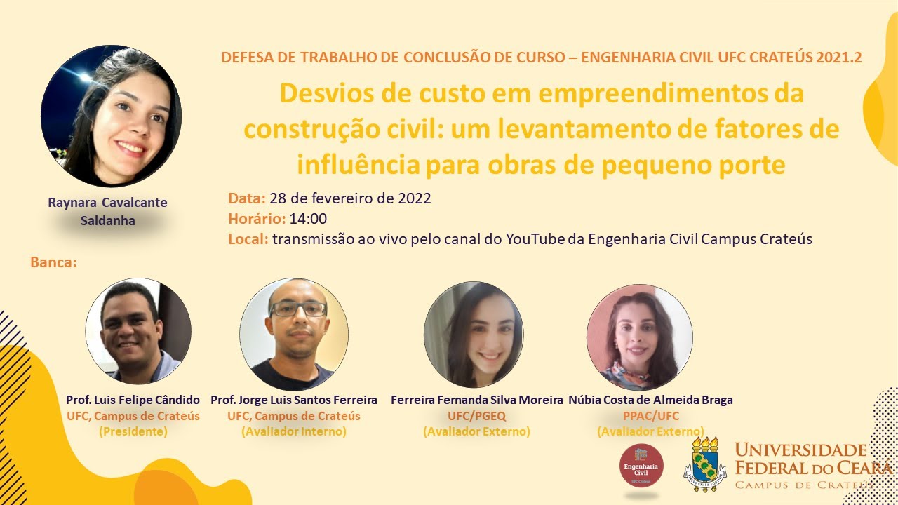 APRESENTAÇÃO TCC RAYNARA SALDANHA (ENG. CIVIL UFC CRATEÚS 2021.2)