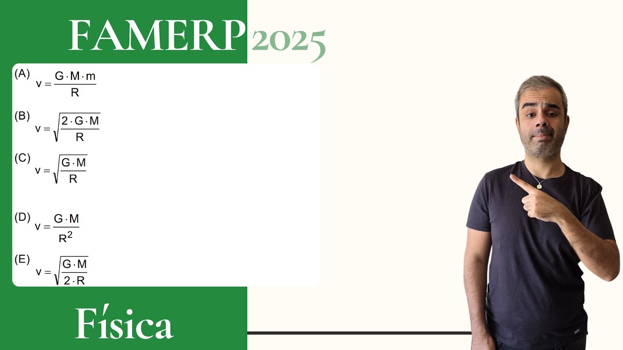 FAMERP 2025 - Considerando a Terra como uma esfera perfeita e homogênea para que um satélite