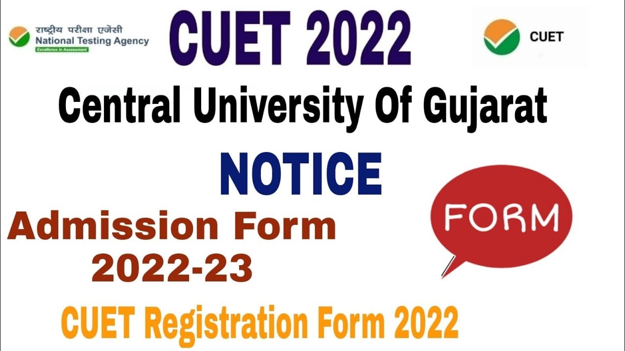 Central University Of Gujarat Admission form 2022 fees, admission document, cut off 2022