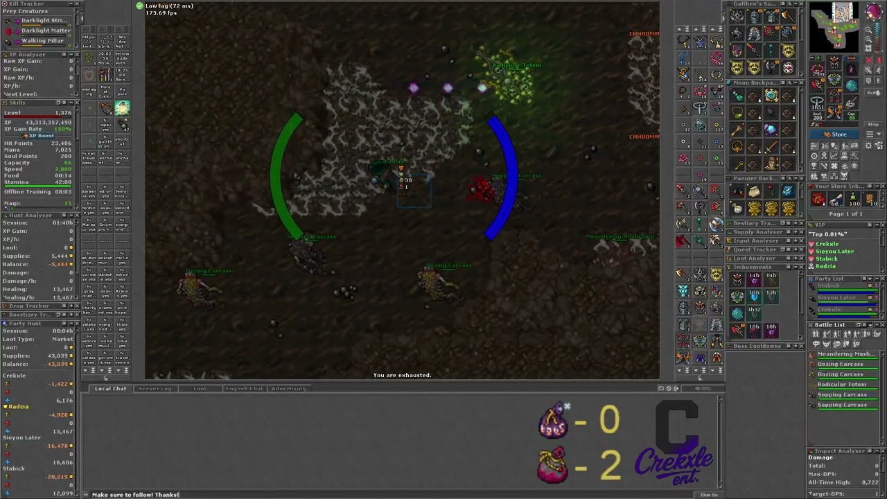 Tibia Darklight Hunt + Bosses1-14-26 VOD