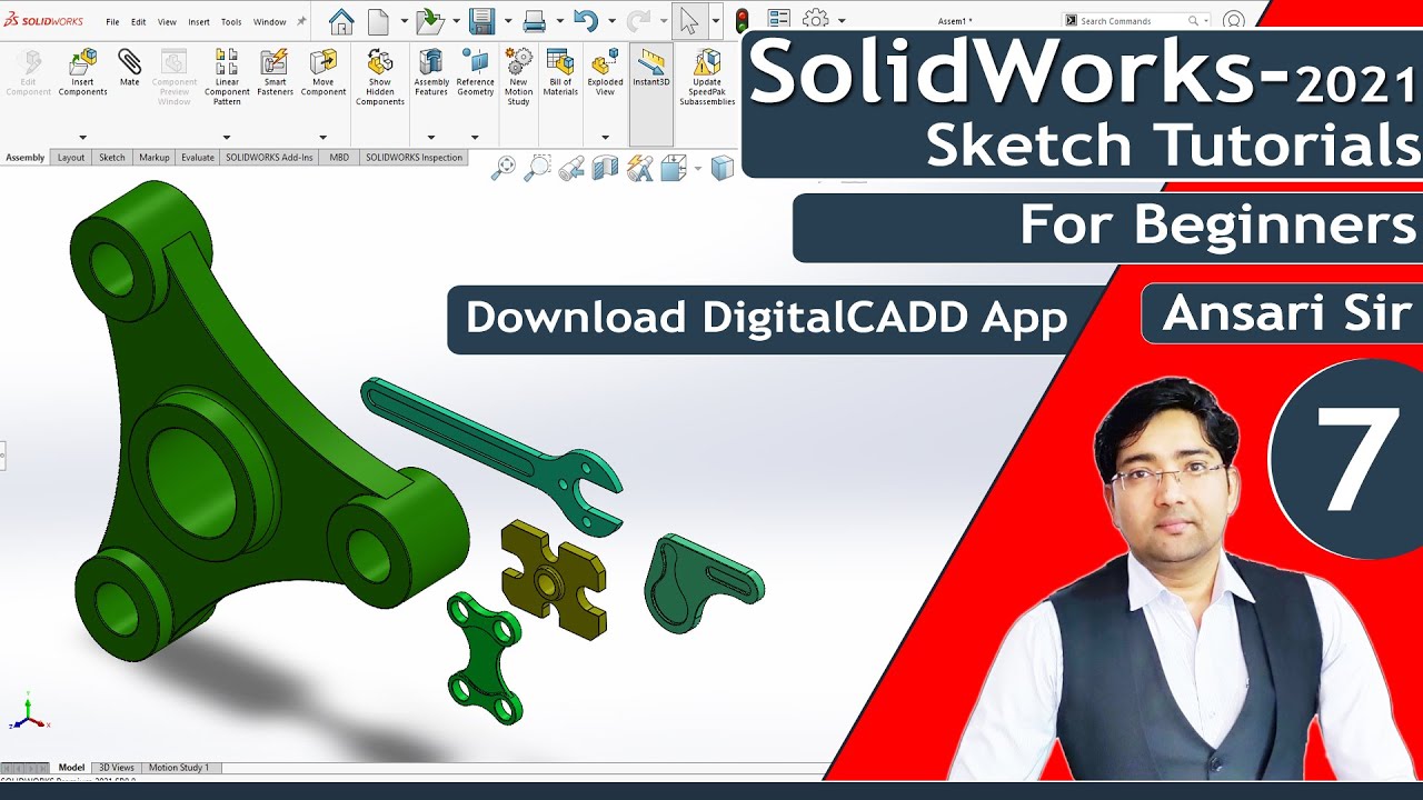 SolidWorks Tutorials | SolidWorks Full Course | In Hindi | SolidWorks Sketch Tutorials | SolidWorks