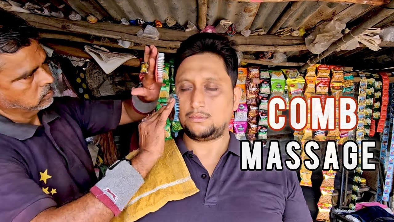 Comb Head Massage | Acupressure barber | Street Barber | Indian Massage