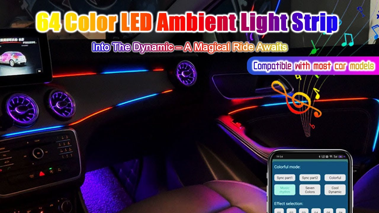 [CarAktis] | Fiber Optic LED 64-Color Strip | Dynamic Interior Ambient Light Installation Tutorial