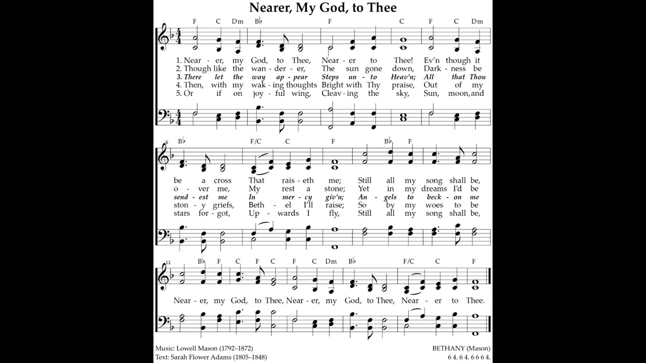 Nearer, My God, to Thee - BETHANY (Mason) - Treasury 628