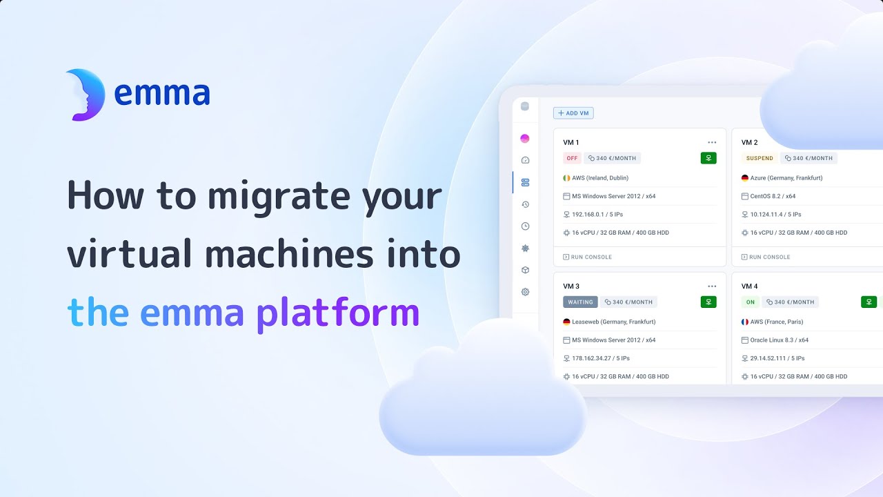 How to migrate your virtual machines into the emma platform