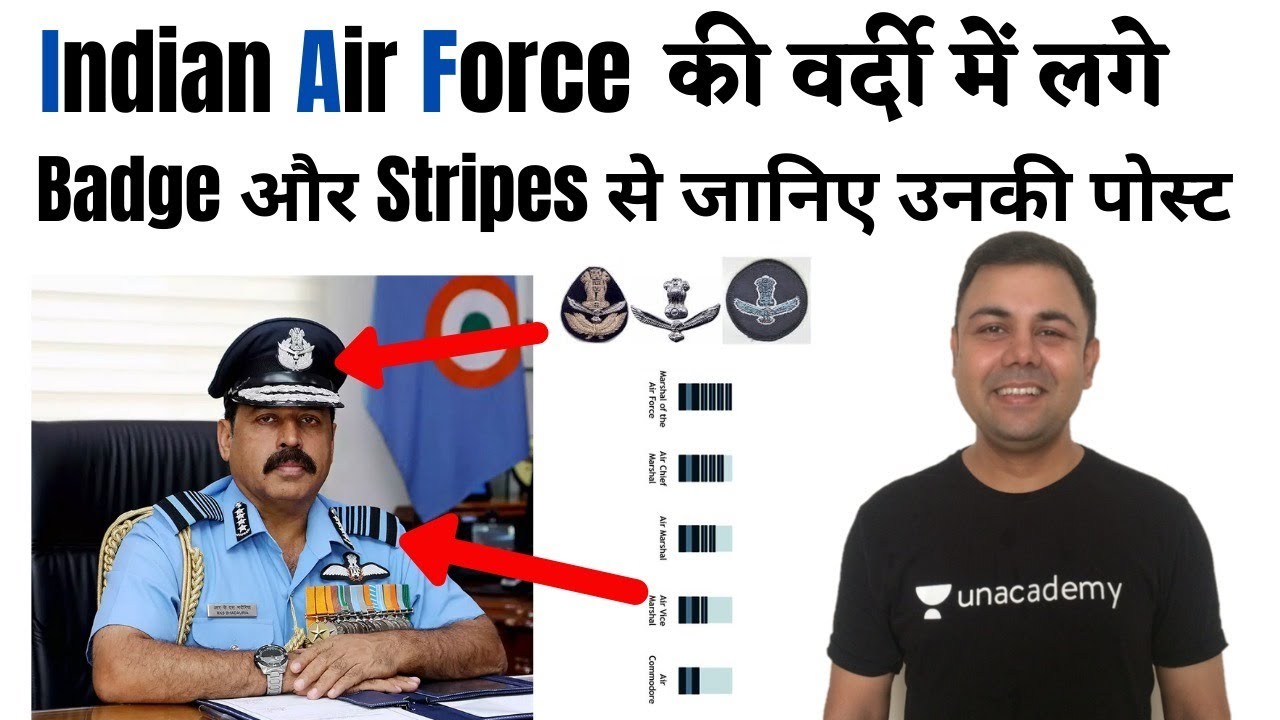 HOW TO RECOGNIZE THE RANK AND BADGE OF INDIAN AIR FORCE - Full Details SQN LDR/WG CDR/AIR MSHL & All