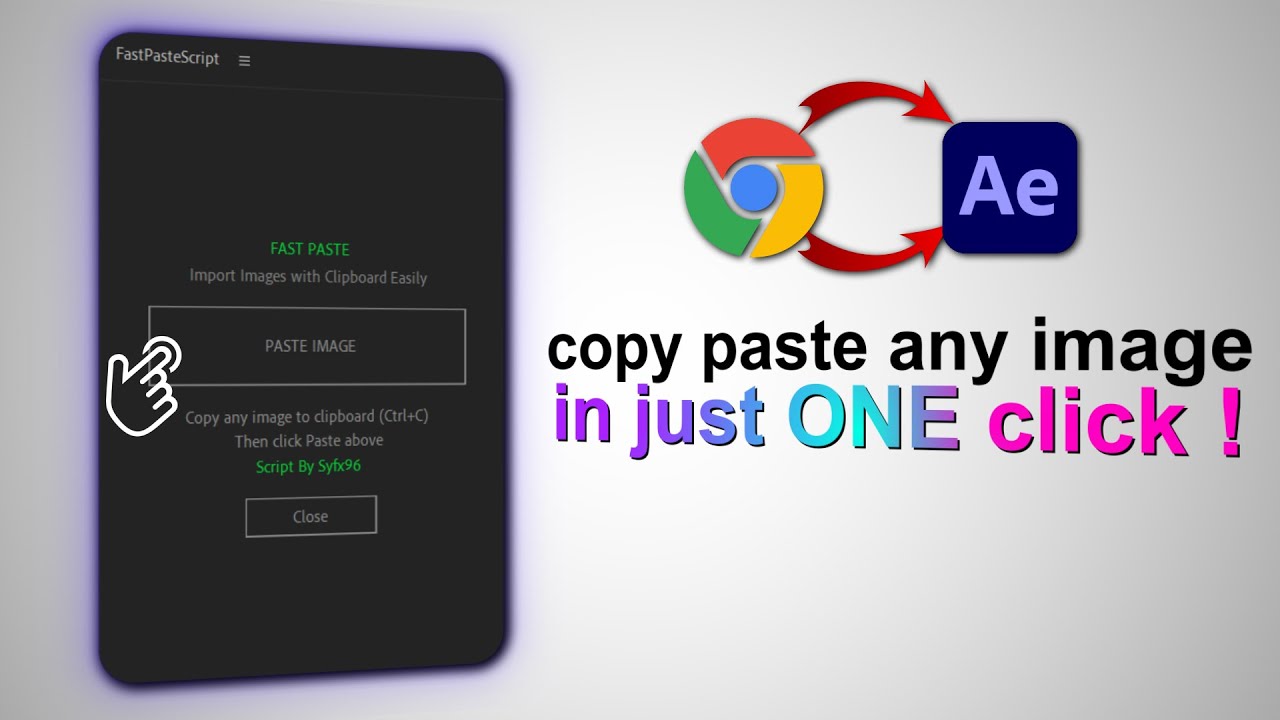 Copy & Paste any image directly into After Effects | Free Script For After Effects