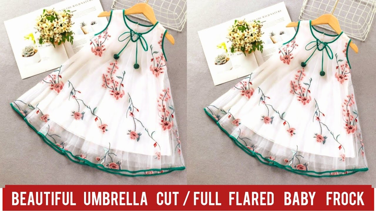 Umbrella Cut Baby Frock Cutting and Stitching/Full Flared Umbrella Cut Frock/Partywear Baby Frock