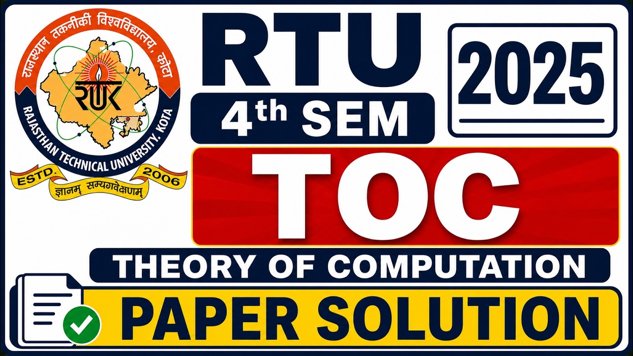 🔥 RTU 4th SEM TOC 2025 Paper Solution | Most Important Questions & Easy Explanation 🔥