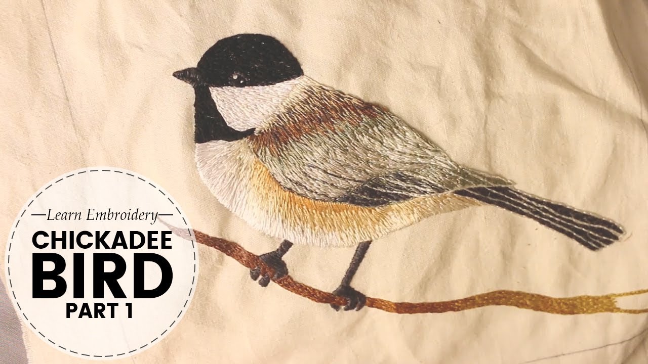 Hand Embroidery Chickadee Bird SLOW: Part 1 of 3 / free embroidery pattern | Last Minute Laura