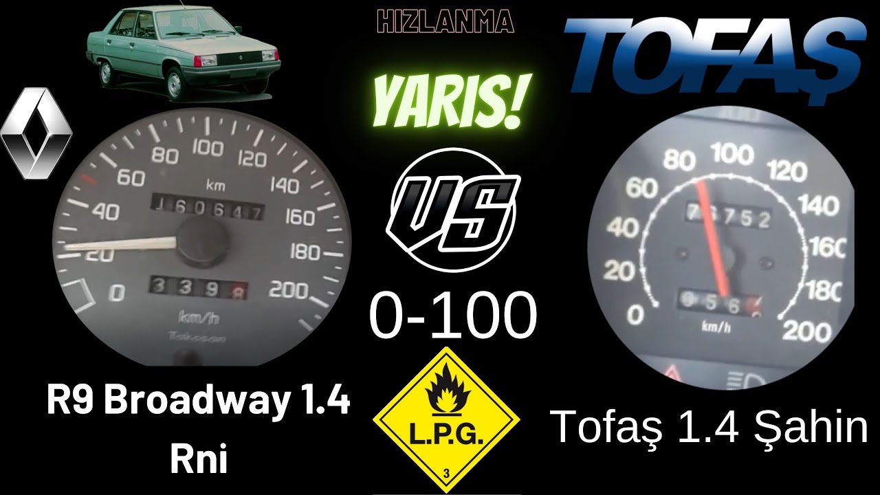 Tofaş Şahin 1.4 VS Renault 9 Broadway 1.4 rni 0-100 Yarışı