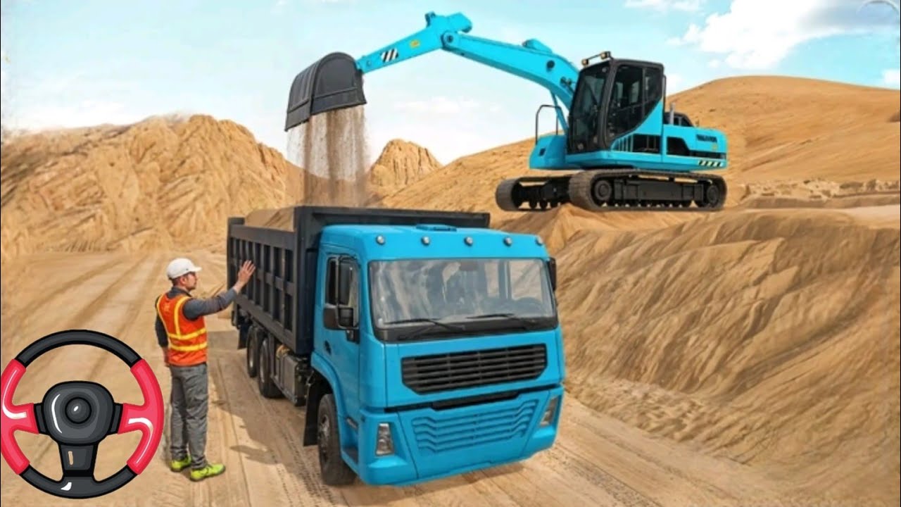 419 excavator sand loading concrete gameplay simulator - concrete gameplay construction