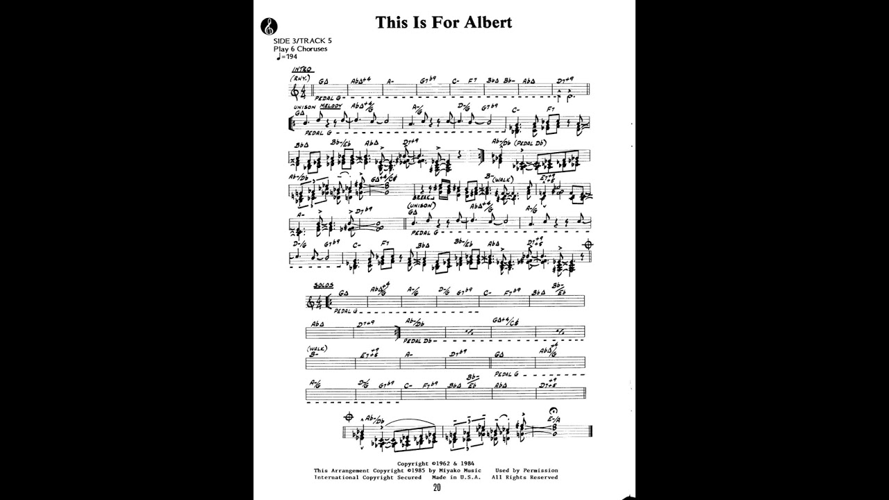 This Is For Albert - Wayne shorter (Play Along)