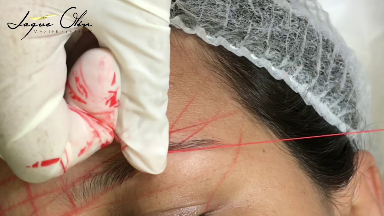 Marca&ccedil;&atilde;o de Design com a linha para fazer micropigmenta&ccedil;&atilde;o / Microblading