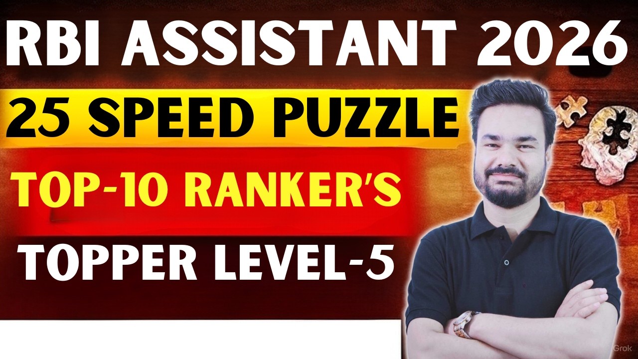 RBI Assistant 2026 | Top 10 Puzzle Challenge | RBI Assistant 25 Speed Puzzle Reasoning By Arpit Sir