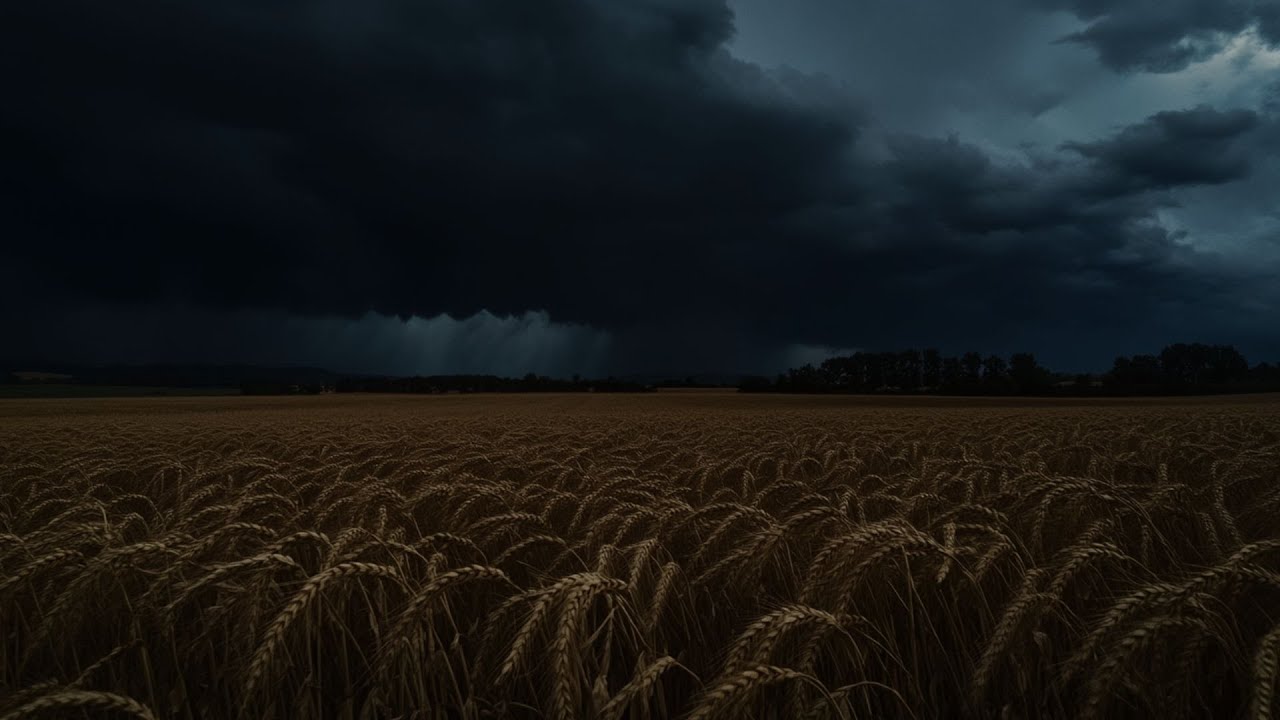 Summer Thunderstorm in Windy Field | Beat Insomnia, Calm Your Mind | 3 HOURS