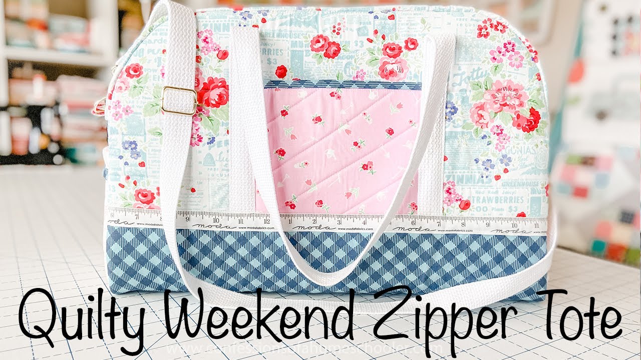 Quilty Weekend Zipper Tote // TUTORIAL!