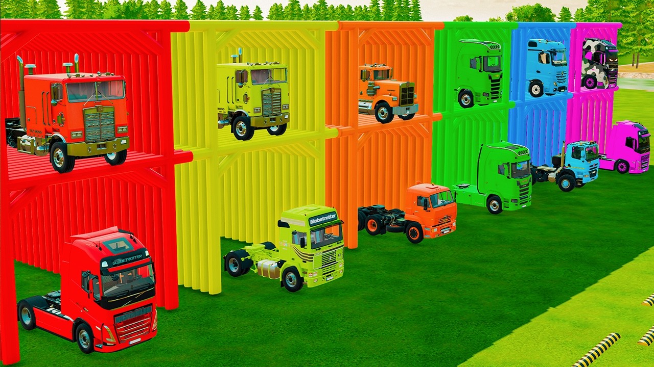 TRANSPORTING SEMI TRUCKS WITH LOW LOADER TRAILERS! - Farming Simulator 22