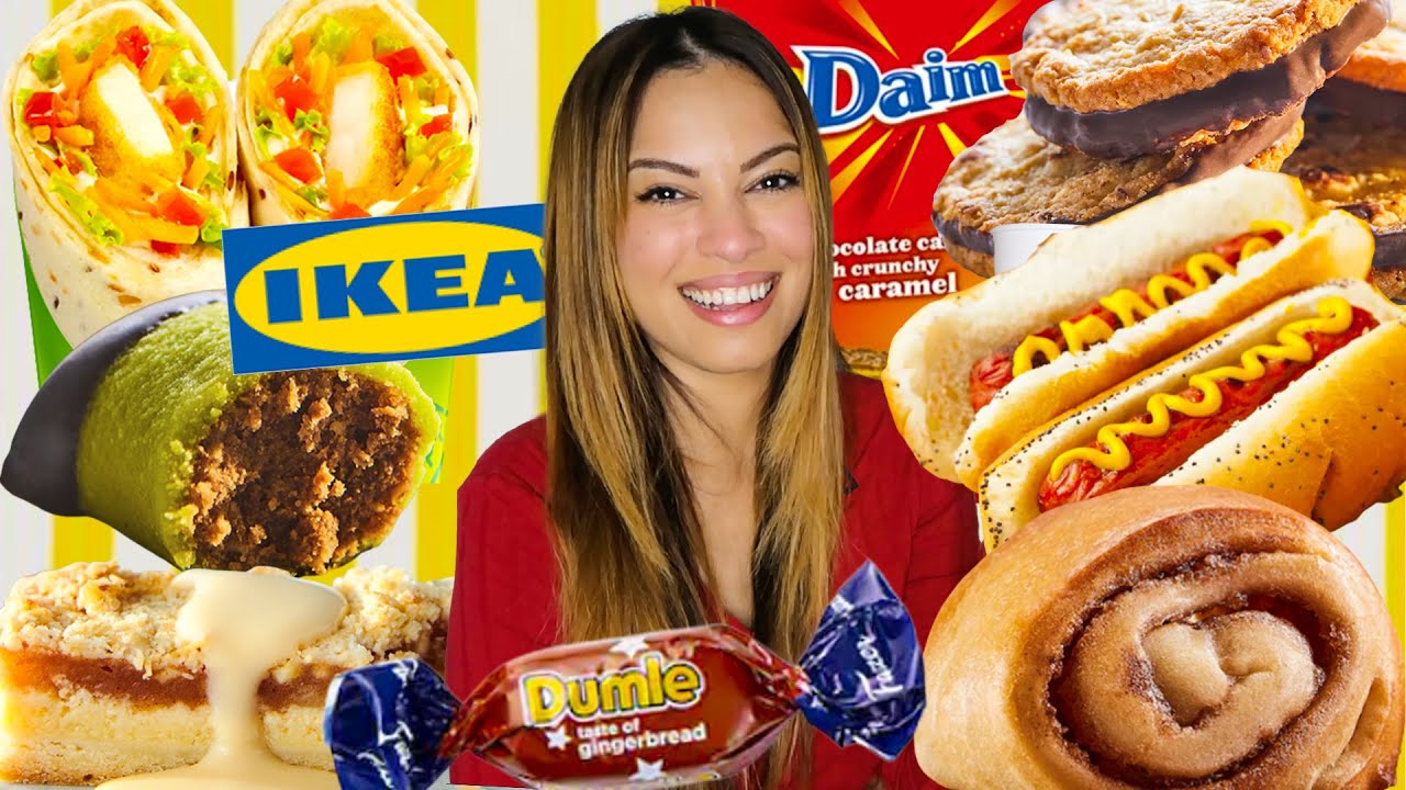 JE TESTE LA NOURRITURE IKEA ( PLEIN DE NOUVEAUTÉS - HOT DOG - WRAP - BONBONS - GÂTEAUX .. )