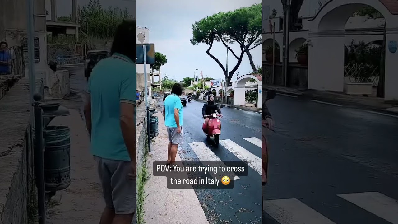 POV: Trying to Cross the Road in Italy 🇮🇹🫣 #rome  #TravelFails #ItalyMoments #funnyshorts