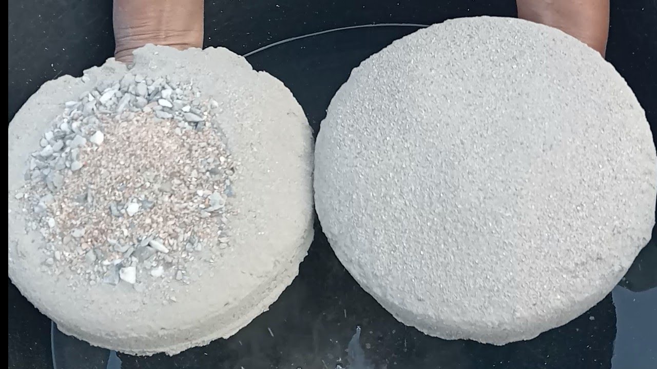 ASMR very soft sand and pure cement gritty mixdfull dasty Big chunks dipping crumble in 💦