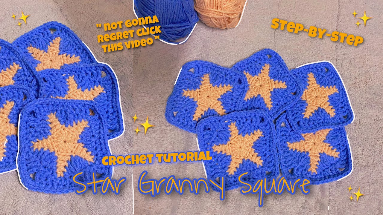 *tutorial* crochet Star Granny Square step-by-step // beginner friendly, pinterest inspired 🌟