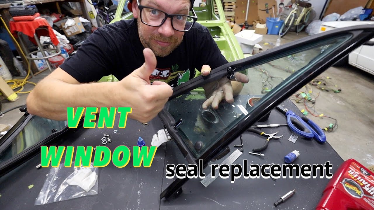 VW mk1 vent window seal replacement  -- Rabbit pickup project part 45