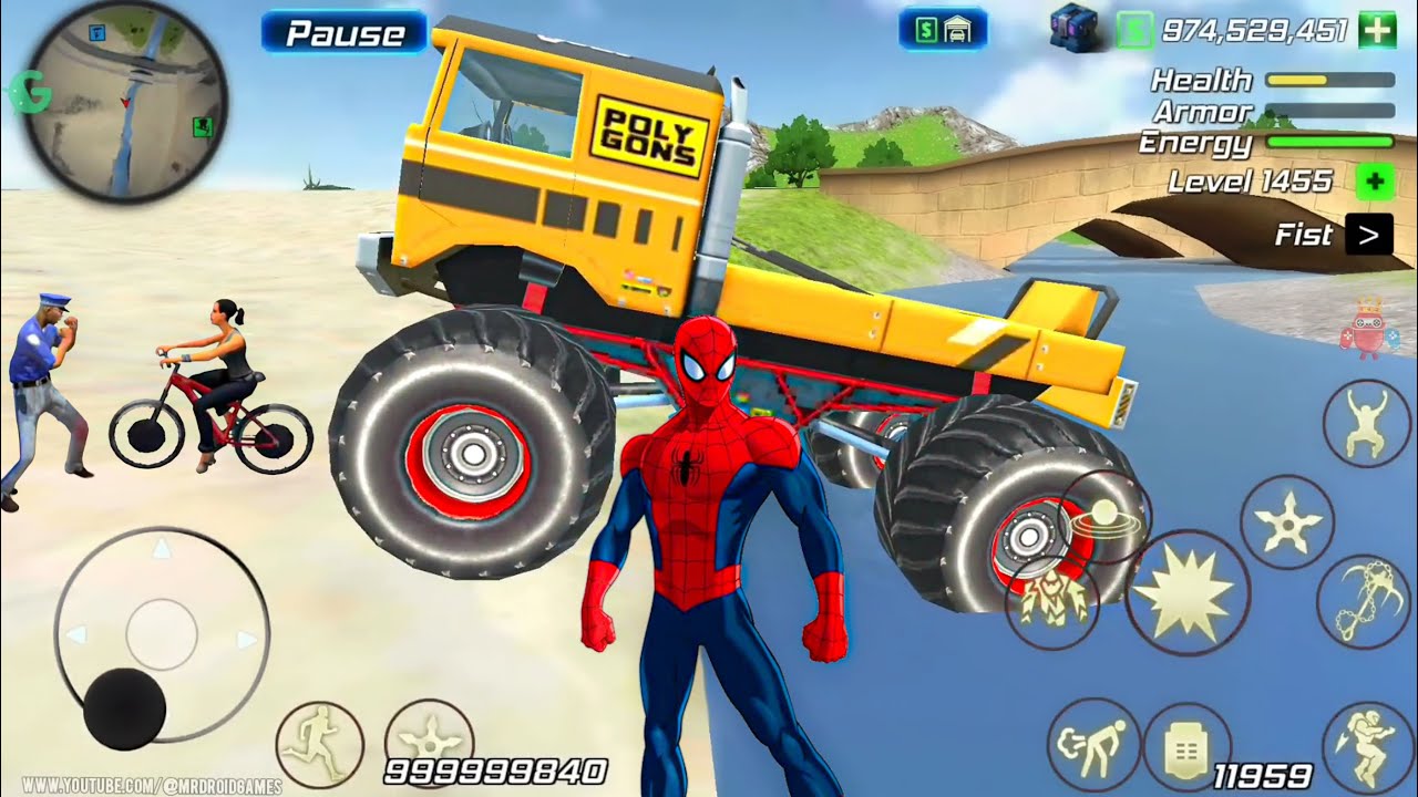 Rope Frog Ninja Superhero Monster Truck & Tank in Open World Game - Android Gameplay