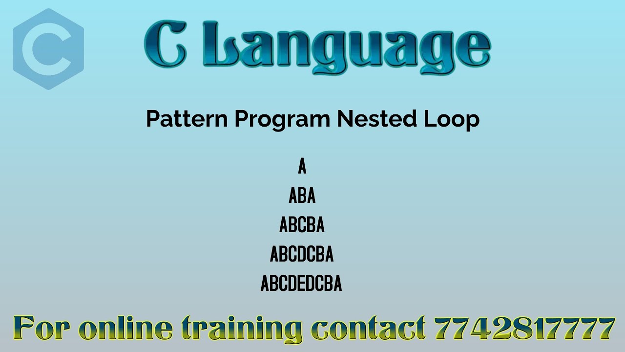 pattern program in c | triangle of alphabets in c