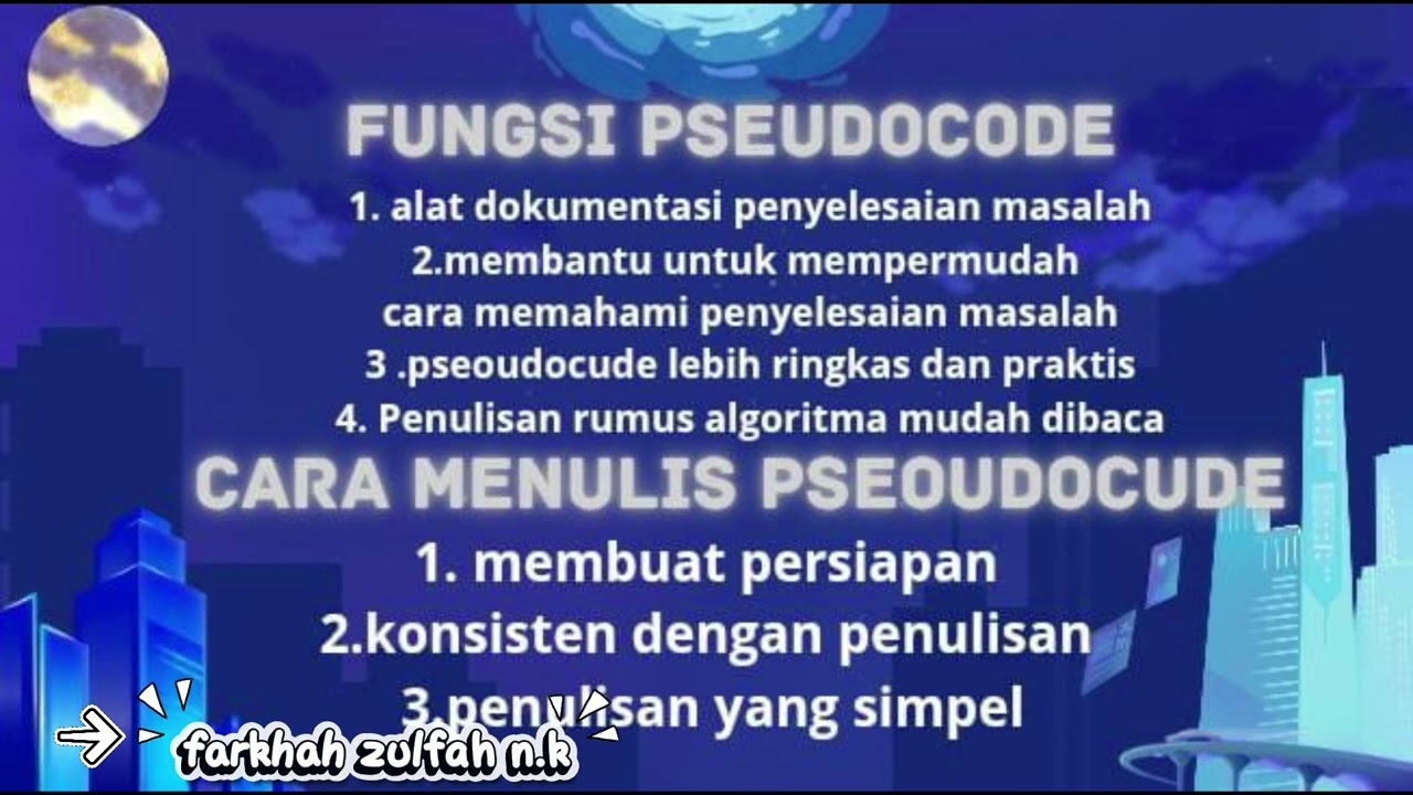tugas vidio : menjelaskan tentang algoritma dan pemograman