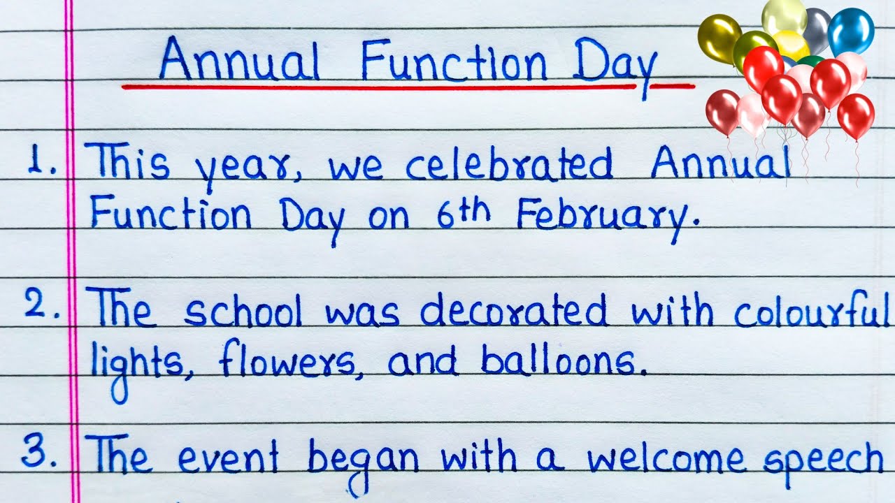 10 lines on Annual Function Day | Essay on Annual Function Day | My school Annual Day Function Essay