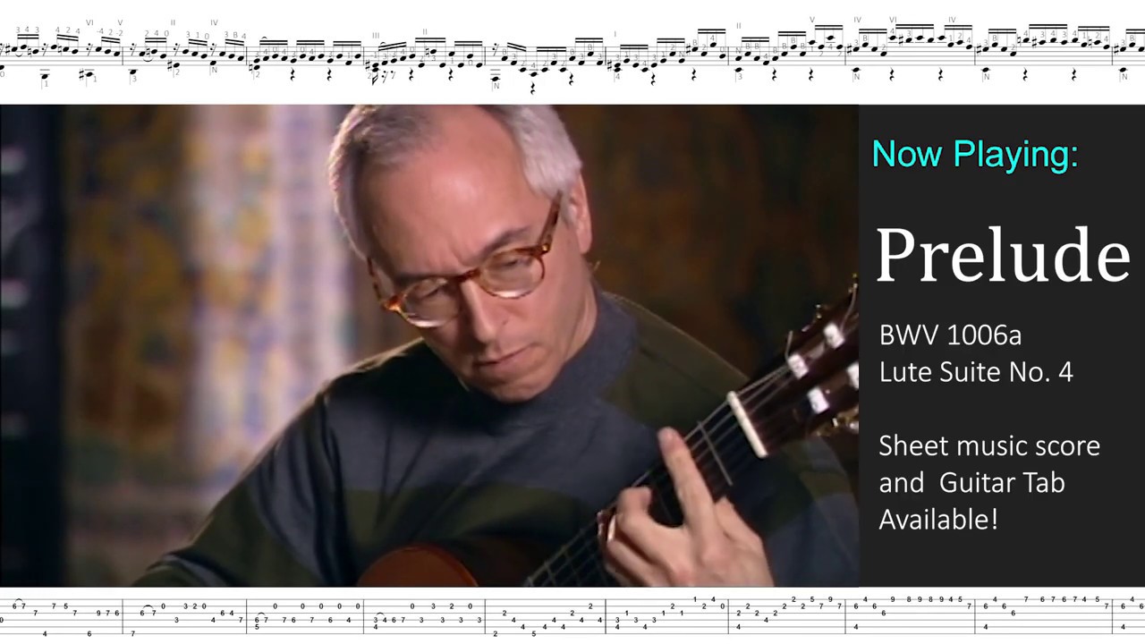 John Williams - Prelude BWV 1006a Lute Suite 4 Sheet Music Score Guitar Tab PDF Download