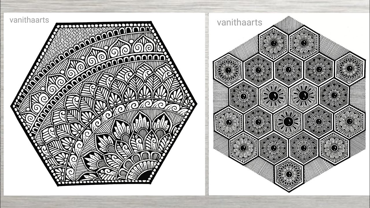 Hexagonal Mandala Art 🎨 | Geometric Design for Beginners Step-by-Step Tutorial | #vanithaarts