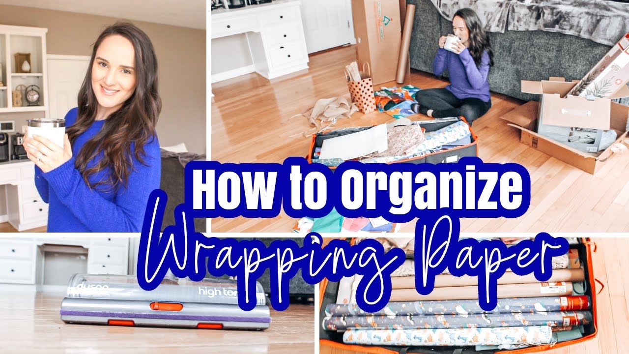 HOW TO ORGANIZE WRAPPING PAPER // GIFT WRAP & BAGS STORAGE IDEAS // DECLUTTERING YOUR HOME FOR 2021