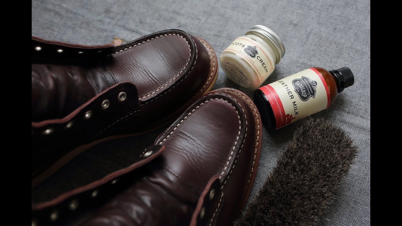 【SADDLEUP メンテ用品比較】LEATHER MILK  vs  BOOTS CREAM  : REDWING 6