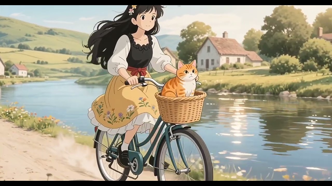 A Peaceful Cottagecore Day | Cozy Baking, Gardening and Gentle Cat Moments | Relaxing Ghibli ASMR