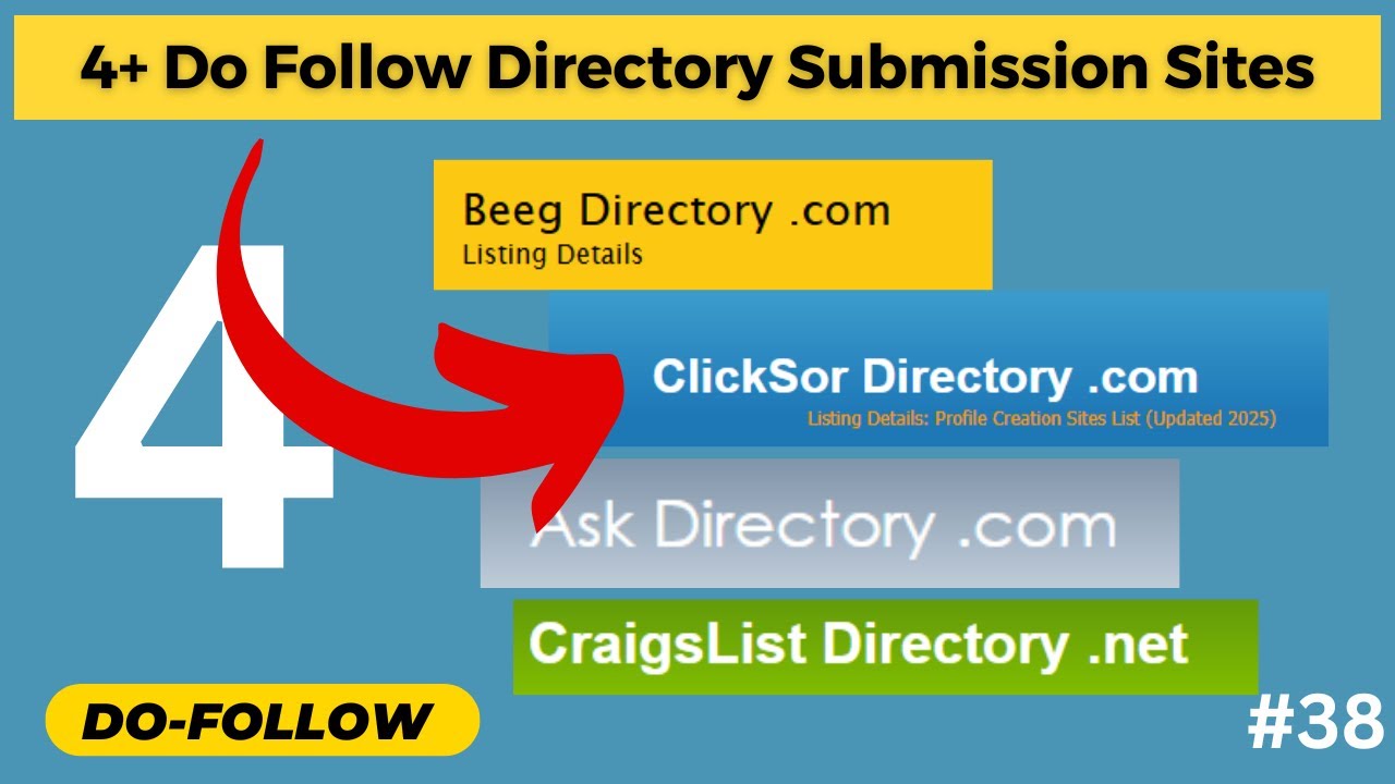 4+ Do Follow Directory Submission Backlinks | How to Create Directory Backlinks