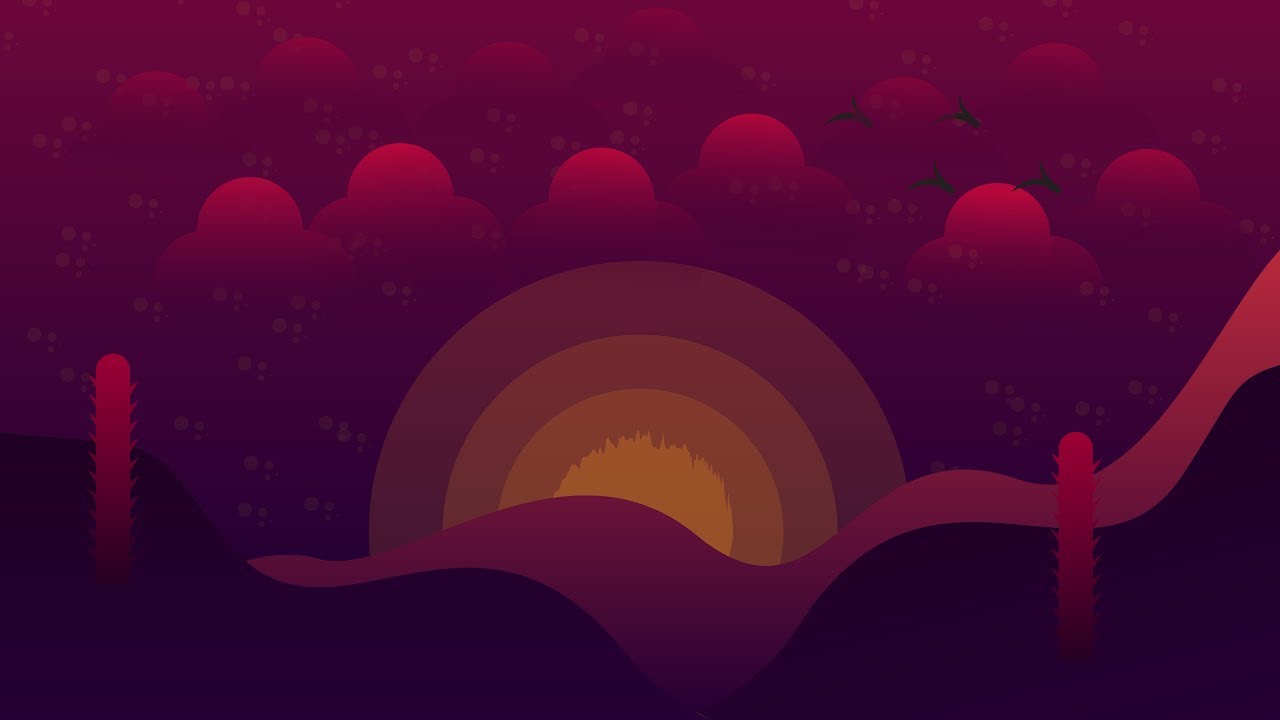 Sunset Illustration In Adobe Illustrator CC