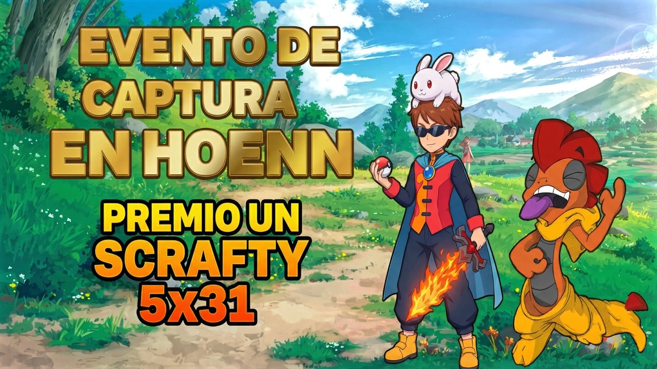 ESTAMOS DE VUELTA | Evento de Captura Ruta 104 Hoenn🏆 | Premios: Scrafty 5x31  🎁#pokemmo