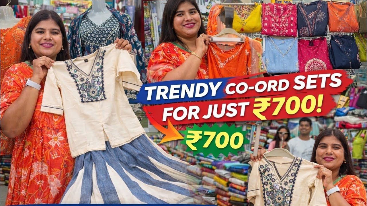 Trendy Co-ord Sets 700₹ Only Borivali Station Road Market Khadi Cotton Dresses 