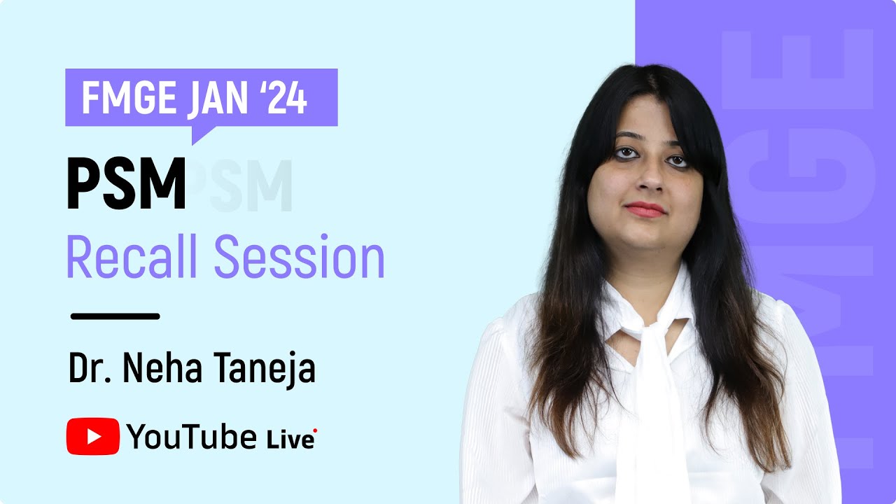 FMGE Jan 2024 PSM Recall by Dr. Neha Taneja🔍