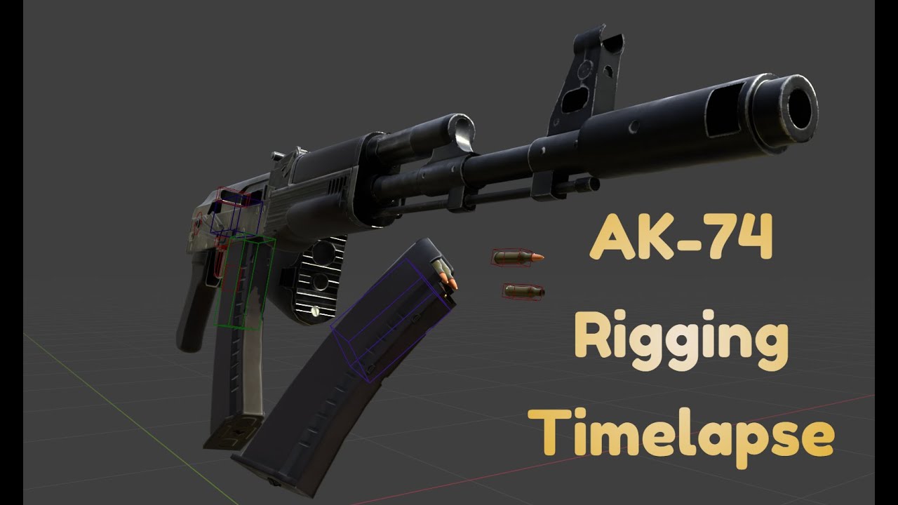 AK-74 Rigging Timelapse - Full Process. Blender